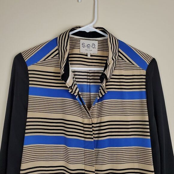 Sea New York Striped Dolman Button-up Blouse Size 8 - Picture 3 of 7